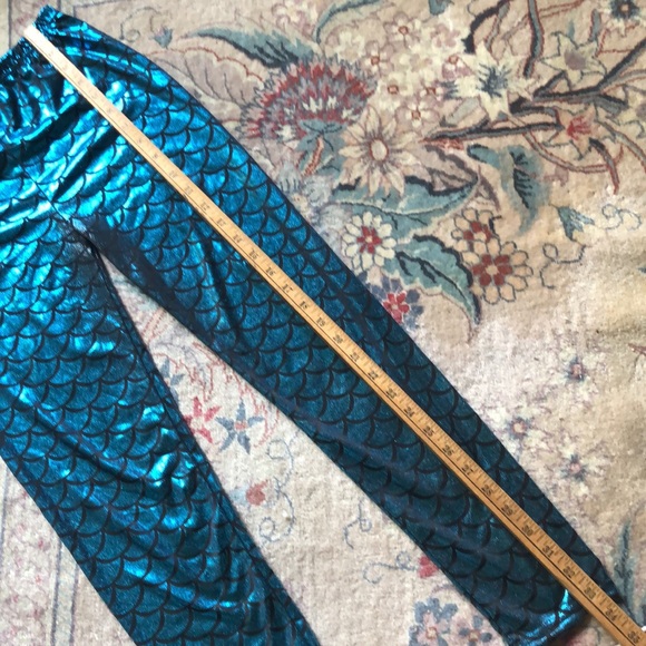 TWEEN MERMAID shiny metallic scale Leggings - Picture 8 of 15